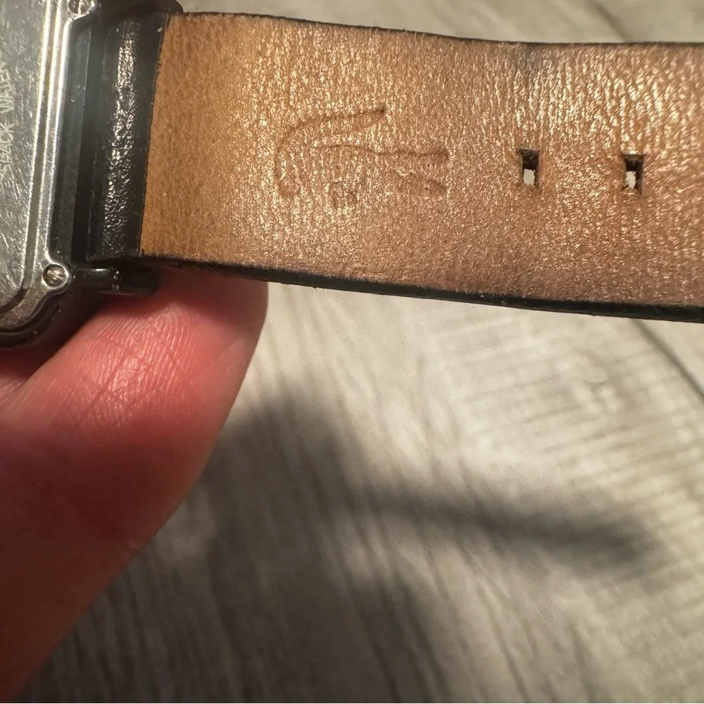 Lacoste LG 56.4.22.2304 Watch With Leather Band Square Face RARE Needs Battery